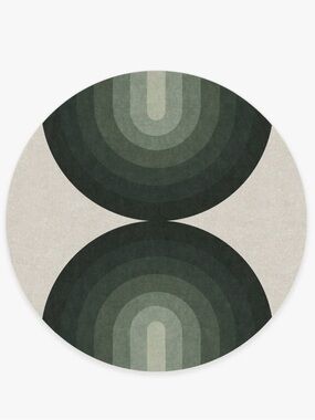 Ruggable Round Sage Green and Cream 8 ft round rug